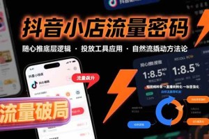 （15680期）抖音小店流量密码，随心推底层逻辑，投放工具应用，自然流撬动核心 *** 论
