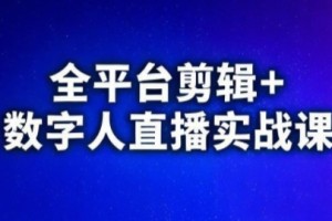 视频号、快手、抖音全平台剪辑+数字人直播实战课(更新6月)